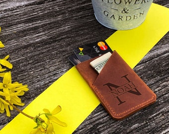 Leather card sleeve,Mini card holder wallet,Slim leather wallet for men,Credit card holder leather,Card holder wallet,Credit card wallet men