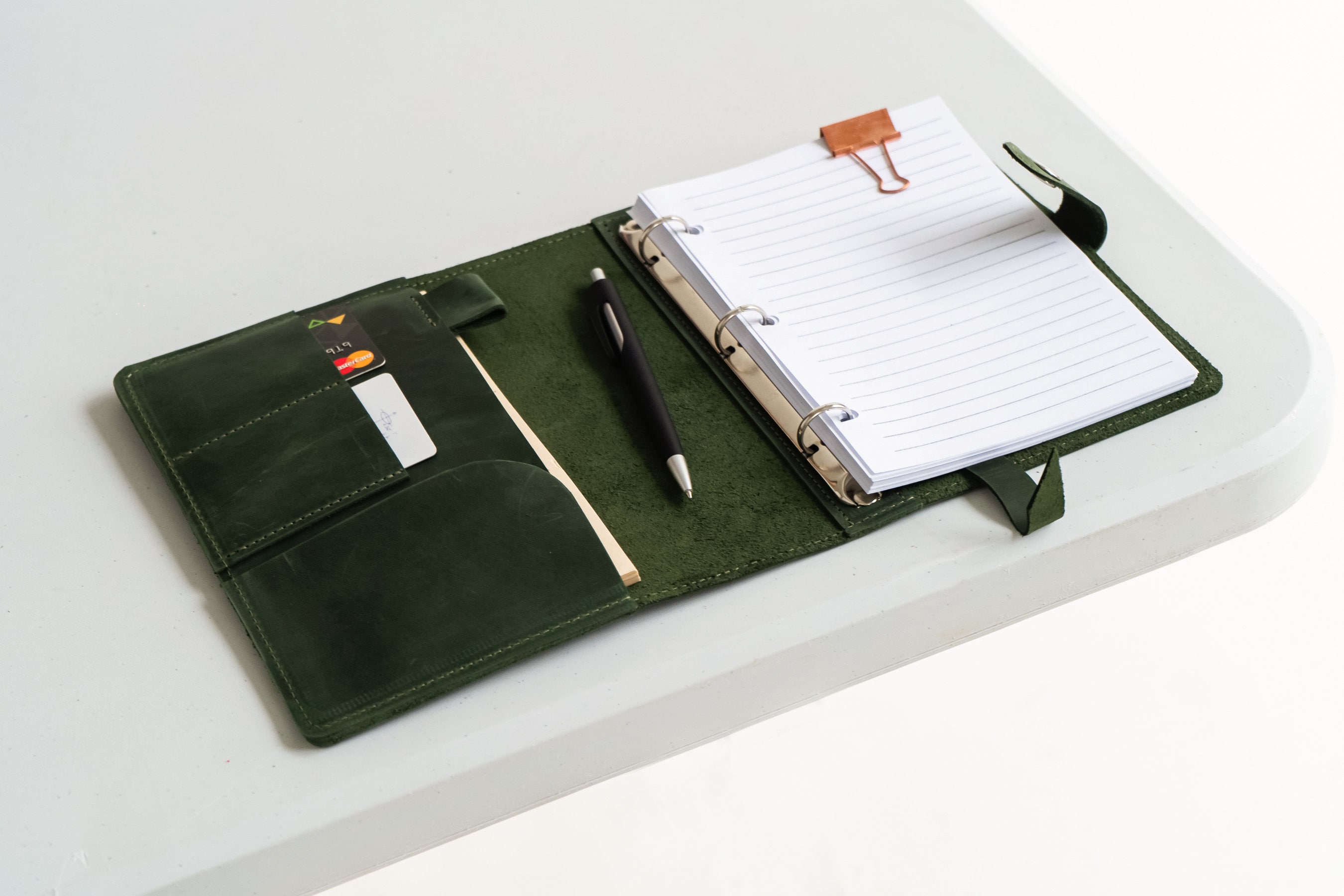 Leather 3 Ring Binder Personalized Leather Portfolio Binder 3 Etsy