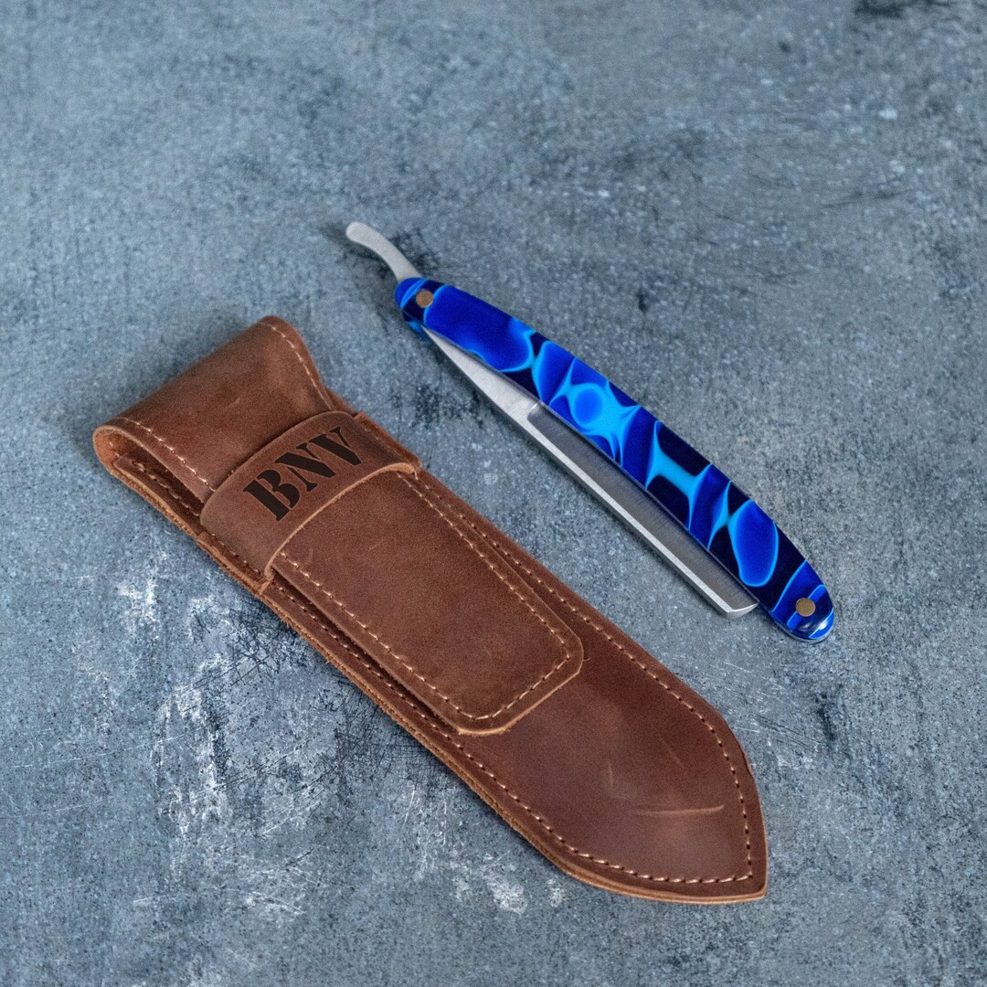 Leather Straight Razor Case, Travel Straight Razor Case, Custom