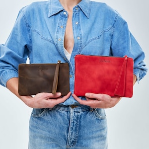 Damen Schminktasche, Leder Kosmetiktasche, Kleine Schminktasche, Kulturtasche Damen, Leder Täschchen, Kosmetiktasche aus Leder