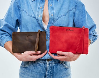 Women makeup bag, Leather cosmetic bag, Small makeup bag, Toiletry bag women, Leather small pouch, Leather cosmetic pouch
