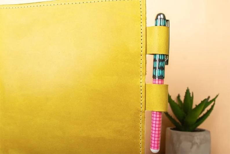 Leather Leuchtturm1917 cover, Custom Leuchtturm cover, Leather notebook cover with pen holder, Leather notebook cover A5, A4, Planner cover image 10