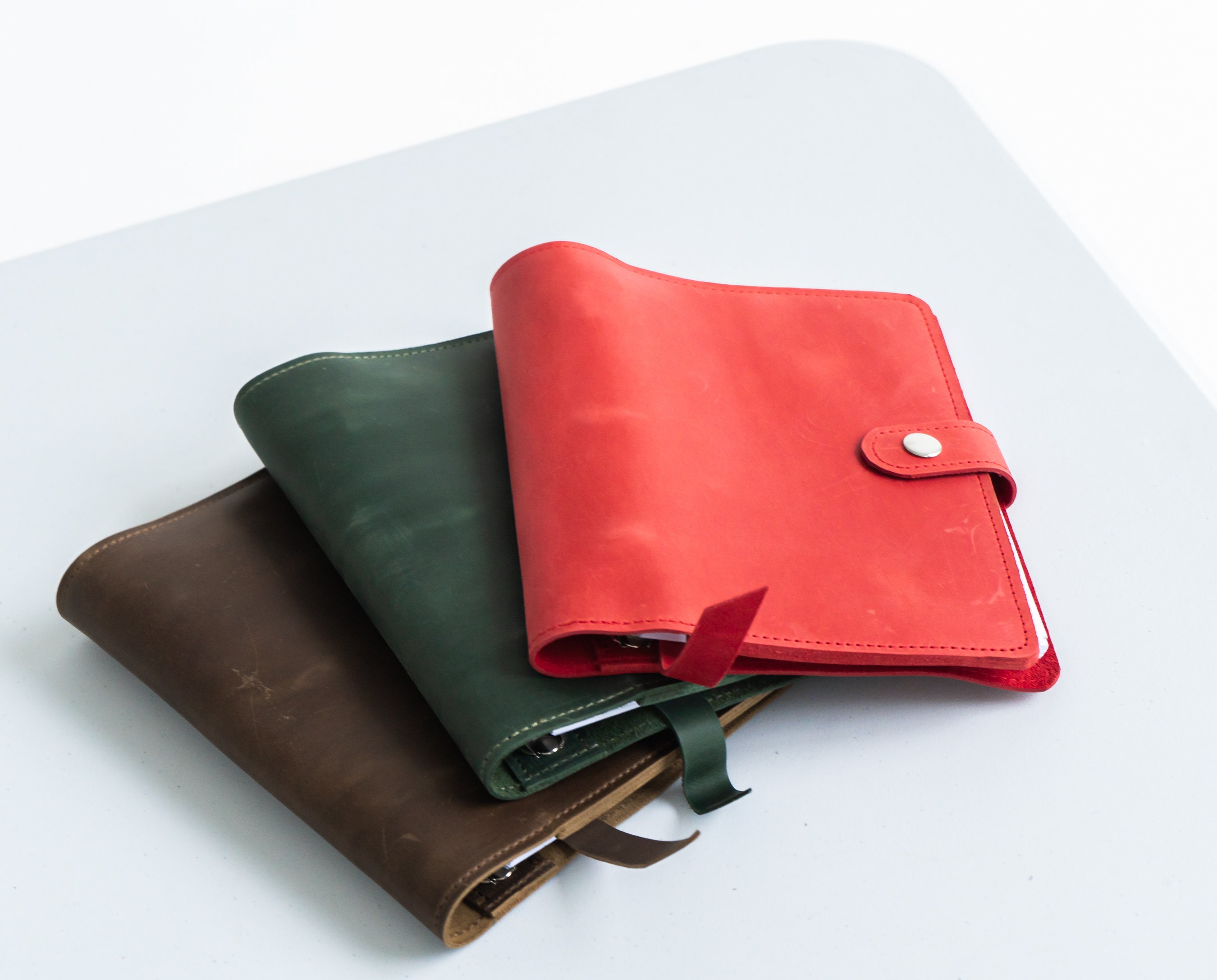 Leather 3 Ring Binder Personalized Leather Portfolio Binder 3 Etsy