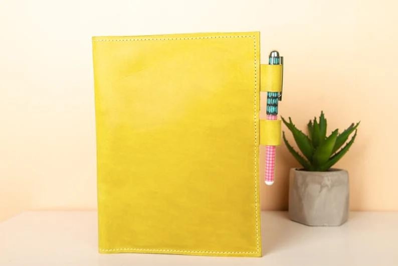 Leather Leuchtturm1917 cover, Custom Leuchtturm cover, Leather notebook cover with pen holder, Leather notebook cover A5, A4, Planner cover image 7
