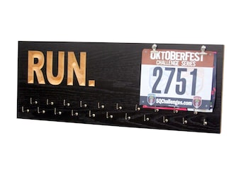 Medal And Race Bibs Hanger, Running Race with optional Bib, Medal Display, Running Medal Holder, For Running-race Bling-marathon, R20-2/B