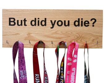 Triathlon Medal Holder | Carved Oak Swim Bike Run Display | Ironman Half Marathon | Personalized Wall Mount | Gift for Triathlete R31/N