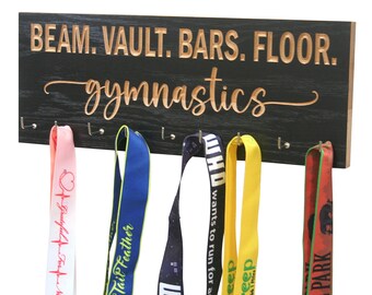 Gymnastics Medal Hanger, Gymnastics-swimming-cheer leading, Beam vault bars floor, Running Bib and Medal Holder, Awards Rack, P10/B