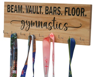 Gymnastics Medal Hanger, Gymnastics-swimming-cheerleading, Beam vault bars floor, Running Bib And Medal Holder, P10/N