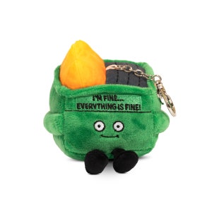 Dije de peluche para bolso Punchkins Dumpster Fire, accesorio colgante para bolso, mochila, regalo divertido.
