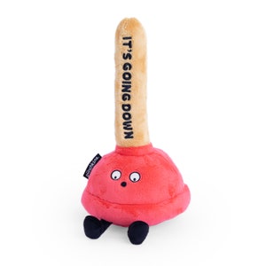 Punchkins Plush Gifts - &quot;It&#39;s Going Down&quot; Funny Novelty Plush Toilet Plunger
