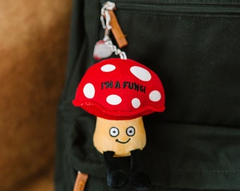 Punchkins Mushroom Fungi Bag Charm, Plush Accessory and Hanging Decoration for Purse, Handbag, Backpack, Funny Gift
