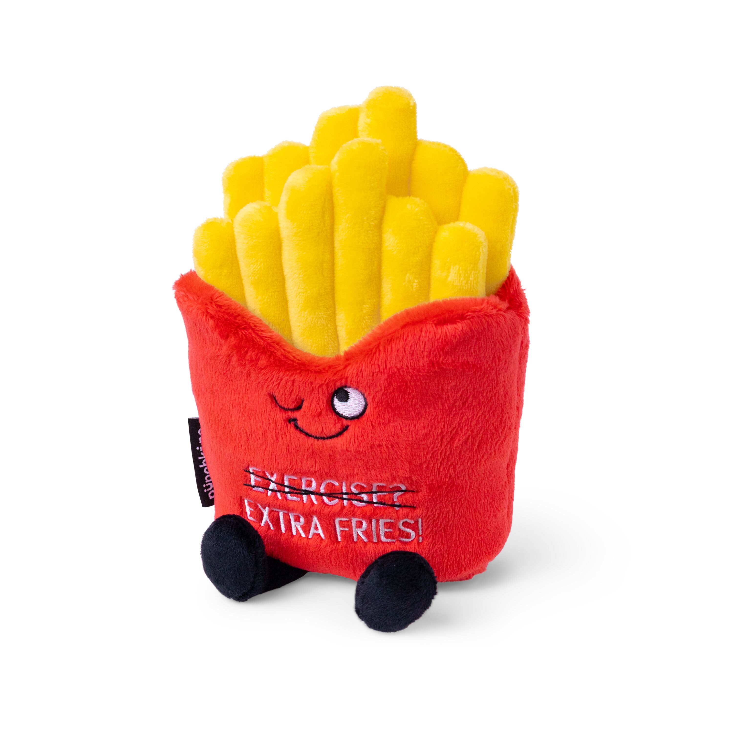 Emotional Support Fries 10 Inch,Cute Expression French Fry Plushie  Toy,Funny Stuffed Comfort Food Removable Plush Fries , Back to School Gifts  