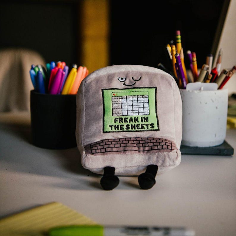 Stuffed Computer Toy Punchkins Plush Computer Freak Funny Gift Soft Fabric Embroidered Cute ...