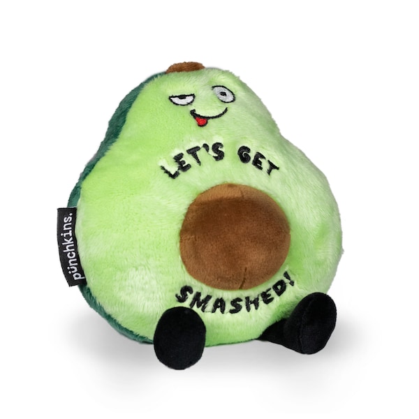 Punchkins Plush Gifts - "Let's get smashed!" Funny Weighted Plushie Avocado - Funny Gift