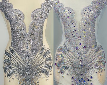 FIONA Full bodice rhinestone applique