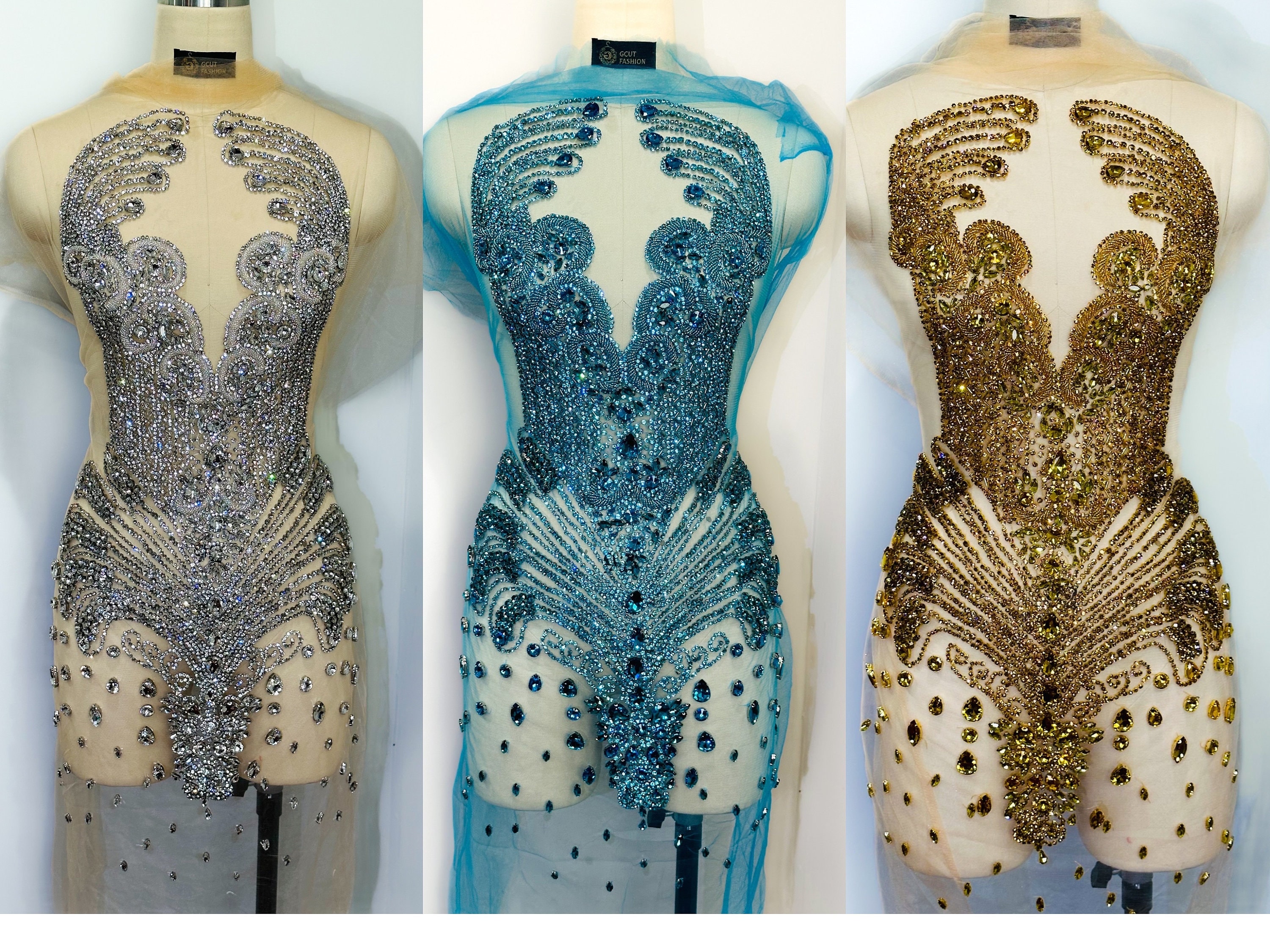 pimpandhost lhv nude PEAR Big Diamonds Bodice Rhinestone Applique - Etsy