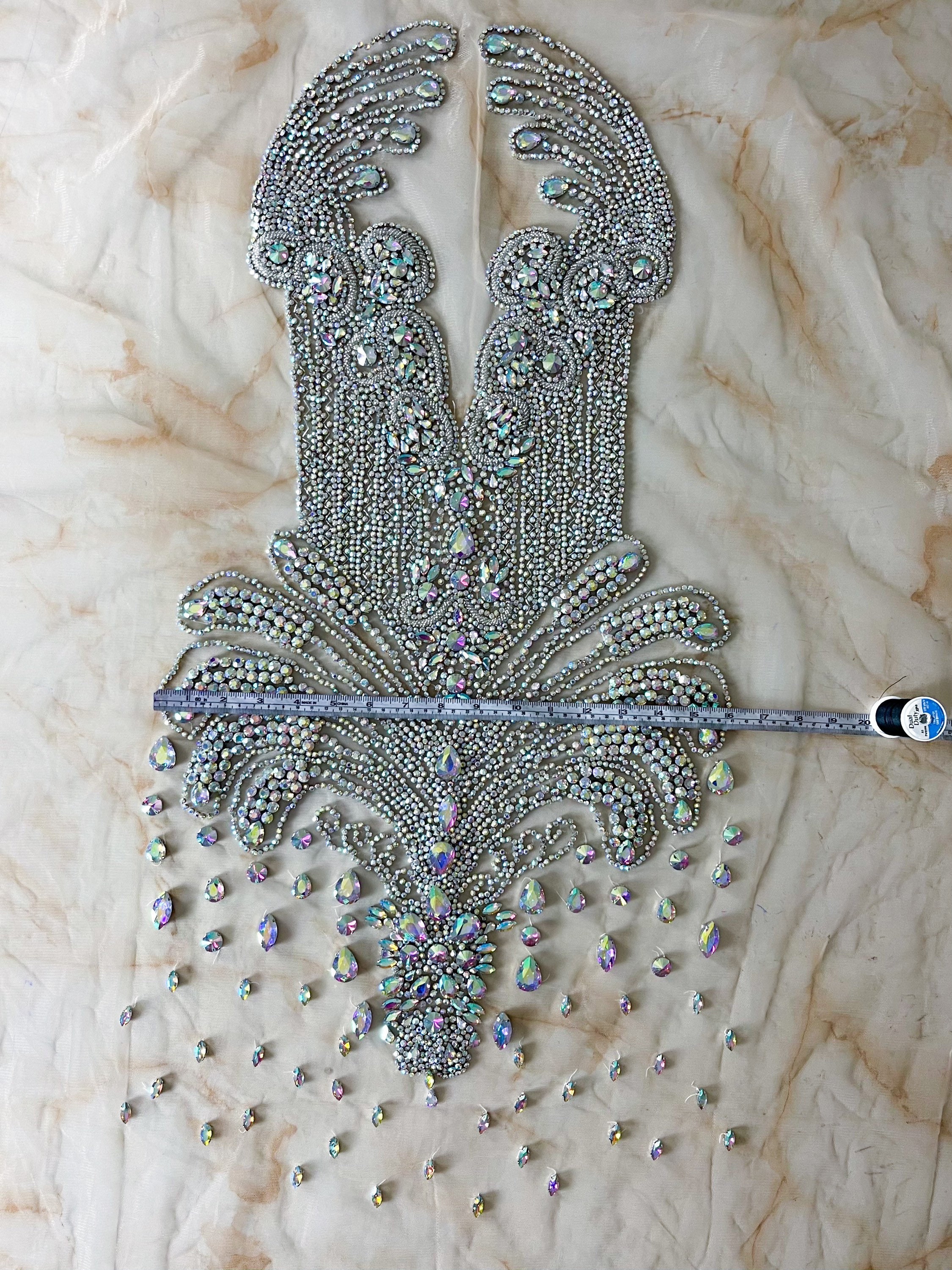 PEAR Full Bodice Rhinestone Appliqué Etsy