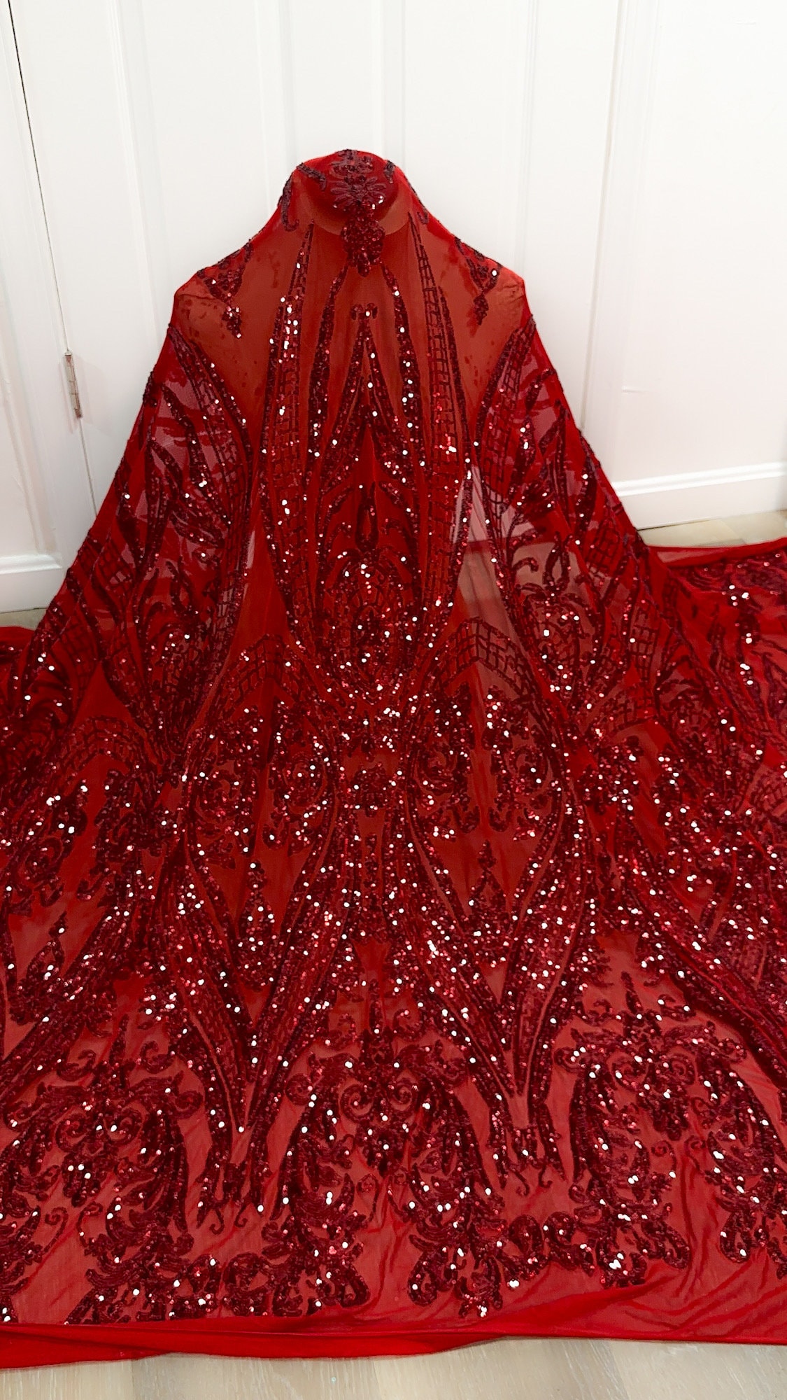 Red Lace Fabric 