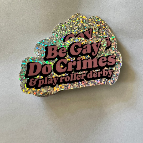 Holographic Roller Derby Gay Crime Sticker