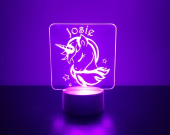 Personalized Color-Changing Unicorn LED Kid's Night Light