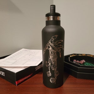 Dungeons and Dragons Hand of Fate Dice Roll Water Bottle