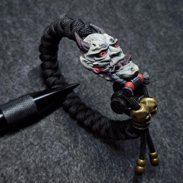 Bracelet en paracorde Oni • Fermoir imprimé en 3D