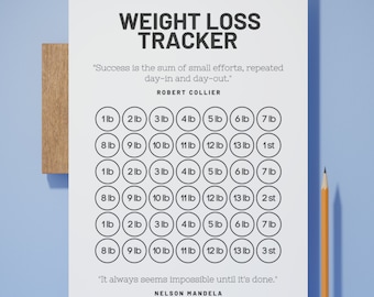 3 Stone Weight Loss Tracker / Calendar - PDF + JPG Printable File