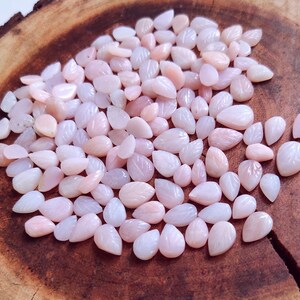 Pink Opal Carved Leaf Gemstone: Jewelry Making Supplies (4x6 to 8x12 mm)