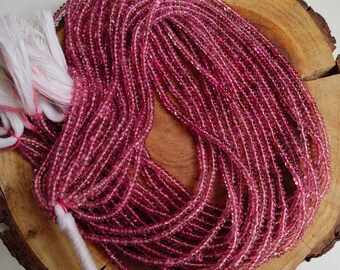 Natural Pink Tourmaline Smooth Rondelle 15'' Pink Tourmaline Beads 3-3.5 mm Tourmaline Beads Rondelle Beads Tourmaline Gemstone Beads.