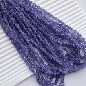 AAA+ Tanzanite Gemstone Uncut Chip Beads: 16 Inch Strand