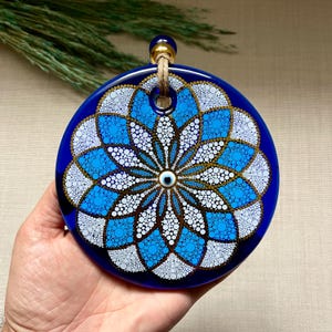 Gran ojo turco para colgar en la pared, decoración de pared, amuleto Nazar, protección del hogar, idea de regalo para el hogar, regalo para ella