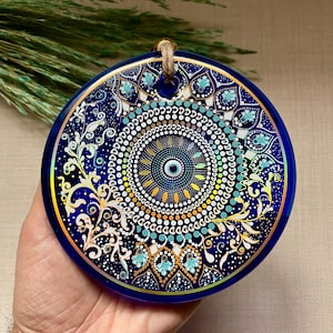 Gran ojo turco para colgar en la pared, decoración de pared, amuleto Nazar, protección del hogar, idea de regalo para el hogar, regalo para ella