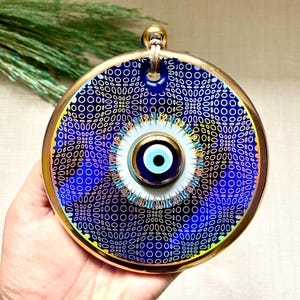 Grand œil mauvais à accrocher au mur, décoration murale, amulette de Nazar, mauvais œil turc, protection de maison, cadeaux de Noël, cadeau pour elle