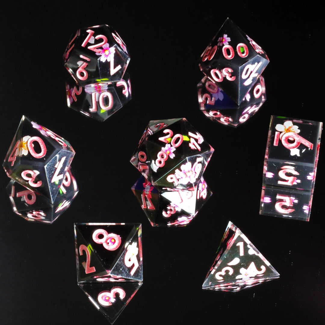 Layered Dice Sticker Unique Dice Original Design DND Dice Polyhedral Sharp Galaxy Glitter Dice