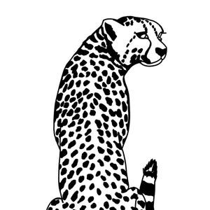 Download digitale di Cheetah in nero (svg, png, jpg, pdf) per la stampa su abbigliamento, tazze