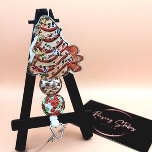 Christmas badge reel, gingerbread badge reel, christmas tree snack cake, nurse badge reel, teacher badge reel, christmas tree badge reel