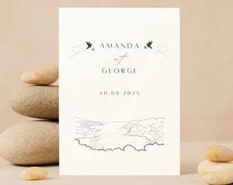 customizable wedding invitation template, wedding, wedding invitation, customizable wedding invitation, invitation card, nature, boho, CANVA