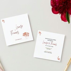 modèle de faire-part personnalisable, mariage, invitation mariage, faire-part personnalisable, carton d'invitation, botanique