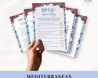 Mediterranean Hen Party Games Bundle | 10 Editable Canva Bachelorette Games | Instant Download