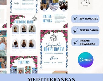 Mediterranean Hen Party Itinerary Template | Editable Bachelorette Planner (Digital Download)