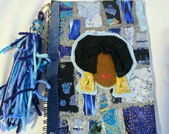 Fabric Covered Journal with Lady Face