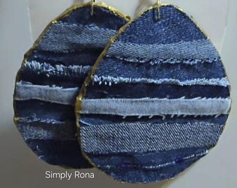 Shades of Blue Denim Earrings