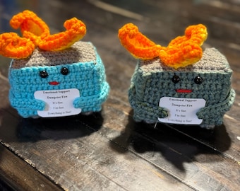 Pattern and sign Only: Dumpster Fire Emotional Support  Crochet pdf x2