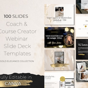 Webinar Template Canva, Webinar Slide Deck Template, Course Creator Slide Deck, Online Course Template, Masterclass Template, Presentation