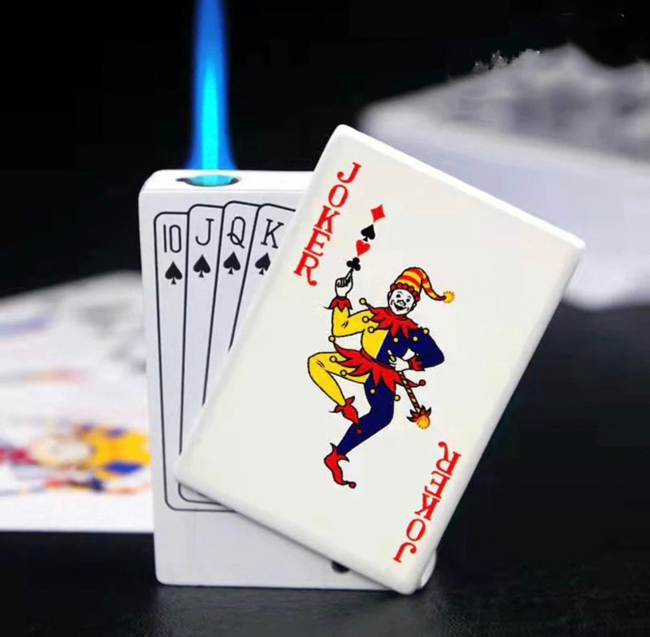 Poker Card Lighter, Playing Card Lighter, Green Flame Poker Lighter