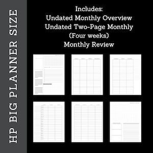 Hourly Weekly Undated Planner| US Letter Size