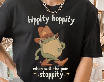 Funny Cowboy Frog Meme T-Shirt: Hippity Hoppity Western Tee