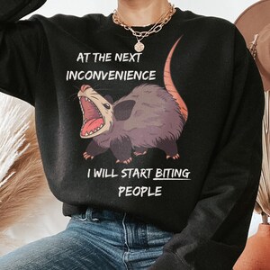 Screaming Possum - Unisex Sweatshirt, Funny Opossum Sweater, Weird Possum Crewneck, Graphic Sweatshirt, Funny Possum Lover Gift, Opossums