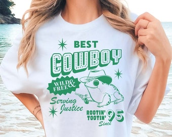 Cowboy Frog T-Shirt: Giddy Up Country Toad Lover Gift