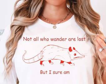 Lustiges Opossum Meme Unisex T-Shirt: Retro Cartoon Possum